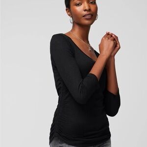 White House Black Market Black Blouse